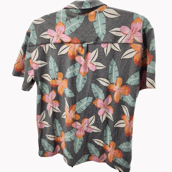 Free Planet Mens S Floral Button Up Shirt Short Sleeve Good Times Sunny Days - Picture 7 of 8